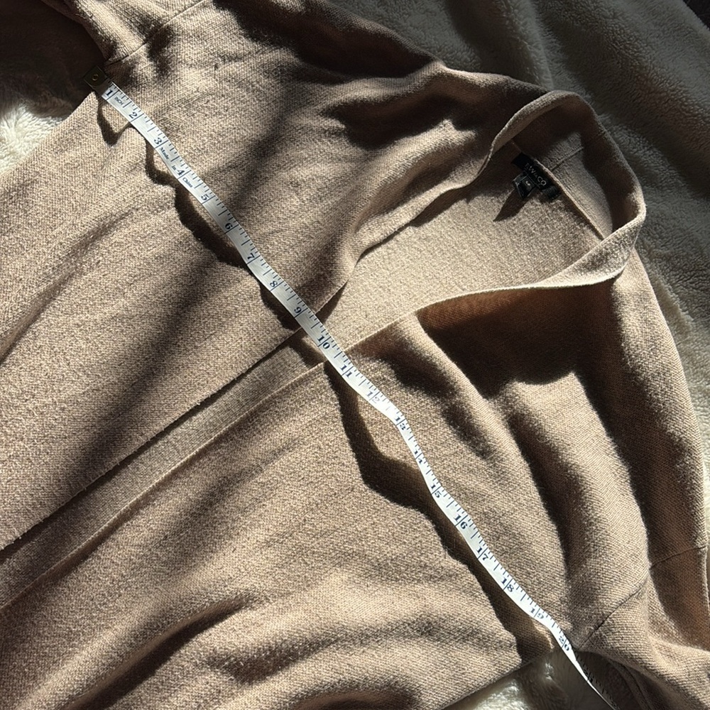 RW&CO Long Open Front Cardigan Sweater Coat Minimalist Layering Staple Size S - Picture 5 of 7